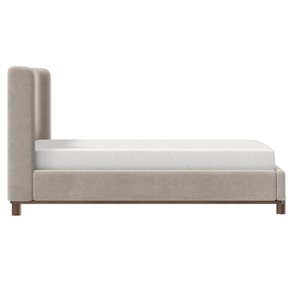 Isadora 60" Queen Platform Bed in Dark Beige - Image 4
