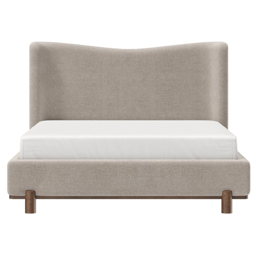 Isadora 60" Queen Platform Bed in Dark Beige - Image 5