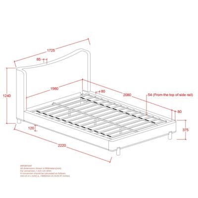 Isadora 60" Queen Platform Bed in Dark Beige 101-760Q-DBG 101 760Q DBG LD