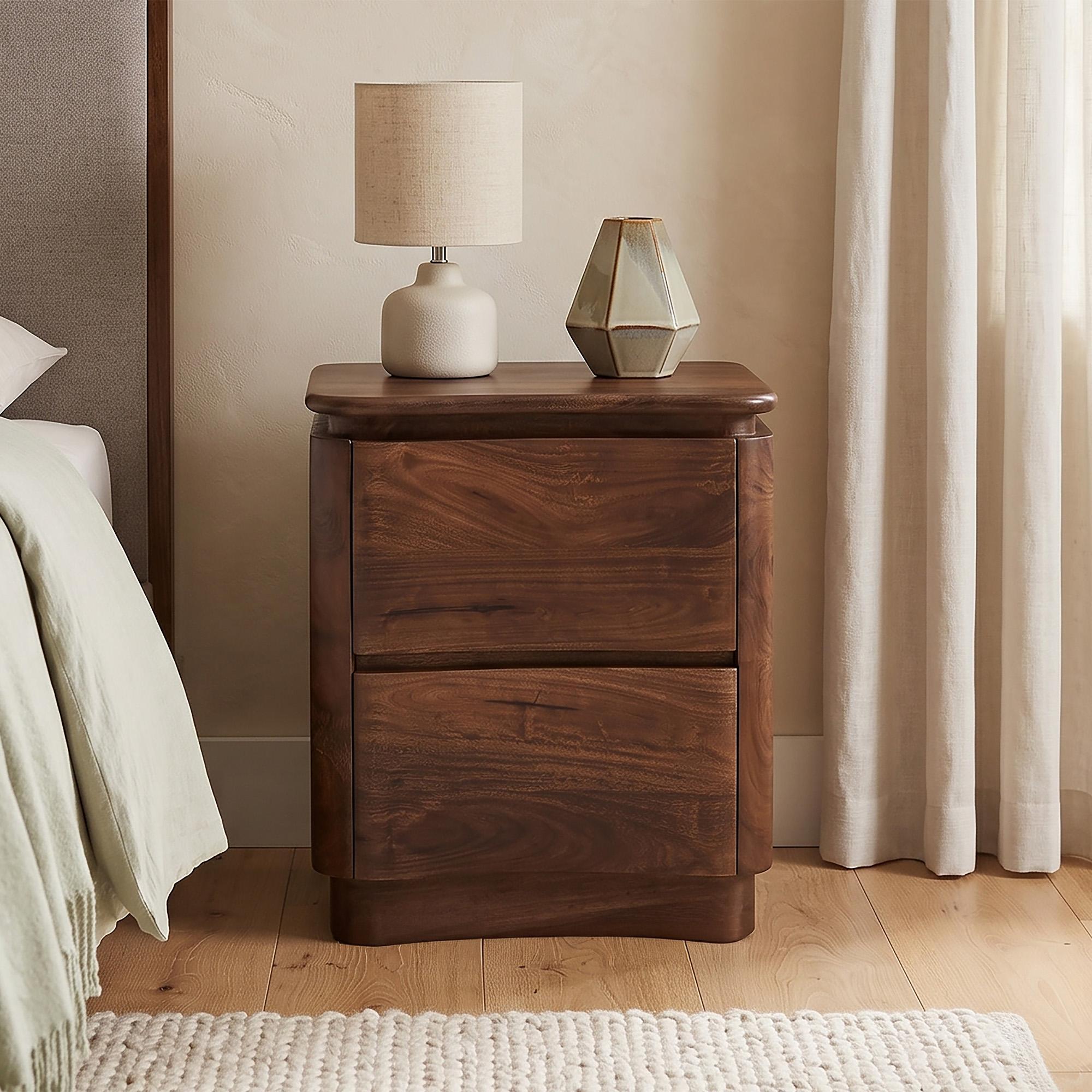 Akhila 2 Drawer Accent Table in Walnut 2 Akhila 2 Drawer Accent Table in Walnut - Image 2