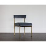 Seneca Dining Chair - Antique Brass - Velvet Slate 103365 103365 SENECA DINING CHAIR VELVET SLATE FABRIC 5