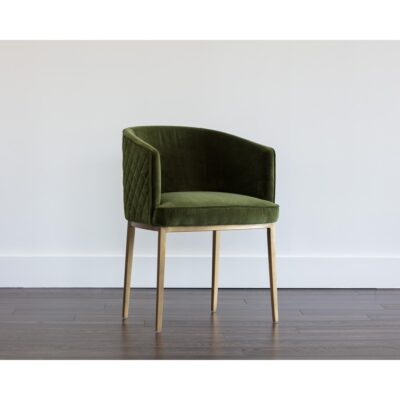 Cornella Dining Armchair - Forest Green 10 Cornella Dining Armchair - Forest Green 103524 103524 CORNELLA DINING CHAIR ANTIQUE BRASS FOREST GREEN FABRIC 5