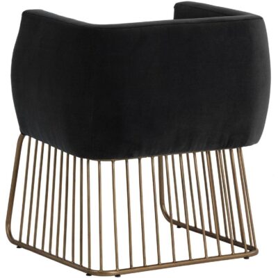 Gala Dining Armchair - Shadow Grey 103526 103526 GALA DINING CHAIR ANTIQUE BRASS SHADOW GREY FABRIC 3