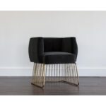 Gala Dining Armchair - Shadow Grey 103526 103526 GALA DINING CHAIR ANTIQUE BRASS SHADOW GREY FABRIC 5