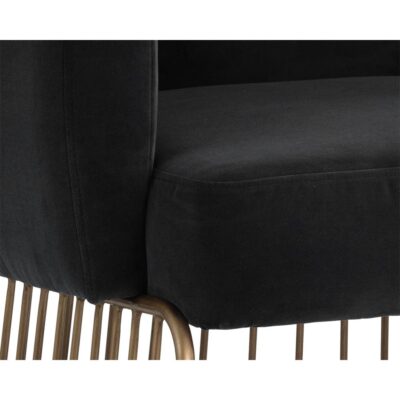 Gala Dining Armchair - Shadow Grey 103526 103526 GALA DINING CHAIR ANTIQUE BRASS SHADOW GREY FABRIC 6