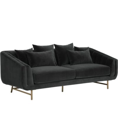 Veera Sofa - Shadow Grey 6 Veera Sofa - Shadow Grey 103641 103641 VEERA SOFA ANTIQUE BRASS SHADOW GREY FABRIC 1