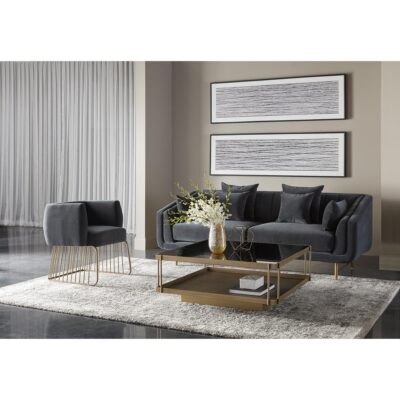 Veera Sofa - Shadow Grey 8 Veera Sofa - Shadow Grey 103641 103641 VEERA SOFA ANTIQUE BRASS SHADOW GREY FABRIC 10