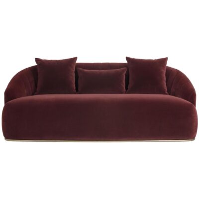 Astrid Sofa - Merlot 6 Astrid Sofa - Merlot 103642 103642 ASTRID SOFA ANTIQUE BRASS MERLOT FABRIC 1