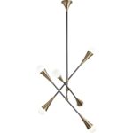 Zenith Chandelier - Brass And Black 103807 103807 ZENITH CEILING LIGHT BRASS AND BLACK PLATED 2