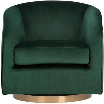 Hazel Swivel Lounge Chair - Gold - Deep Green Sky 9 Hazel Swivel Lounge Chair - Gold - Deep Green Sky 103999 103999 HAZEL SWIVEL OCCASIONAL CHAIR DEEP GREEN SKY FABRIC