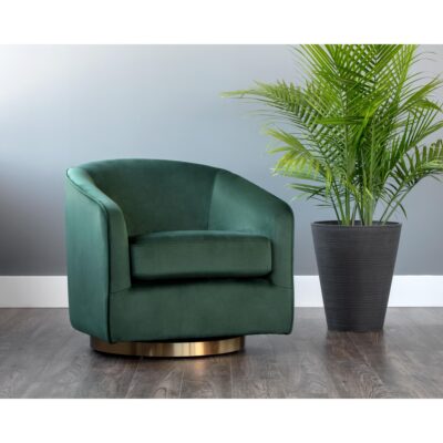 Hazel Swivel Lounge Chair - Gold - Deep Green Sky 12 Hazel Swivel Lounge Chair - Gold - Deep Green Sky 103999 103999 HAZEL SWIVEL OCCASIONAL CHAIR DEEP GREEN SKY FABRIC 5
