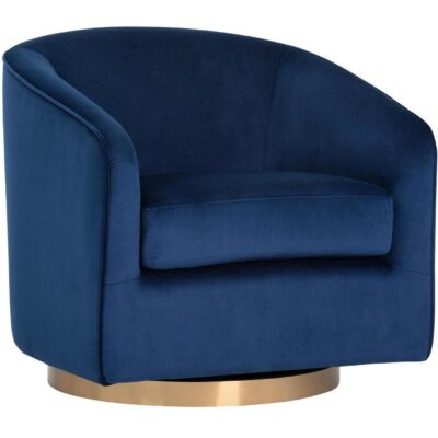 Accent Chairs Burlington - Modern Living 104001 HAZEL SWIVEL CHAIR NAVY SKY FABRIC 1