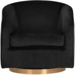 Hazel Swivel Lounge Chair - Gold - Black Sky 104003 104003 HAZEL SWIVEL CHAIR BLACK SKY FABRIC