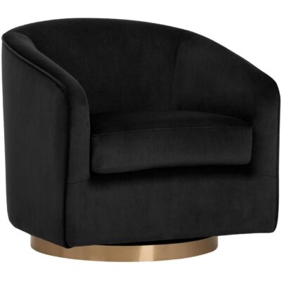 Accent Chairs Burlington - Modern Living 104003 HAZEL SWIVEL CHAIR BLACK SKY FABRIC 1