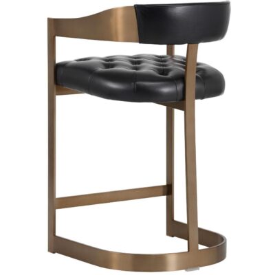 Beaumont Counter Stool - Antique Brass - Cantina Black 9 Beaumont Counter Stool - Antique Brass - Cantina Black 104014 104014 BEAUMONT COUNTER STOOL BLACK 3