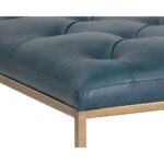 Endall Ottoman - Antique Brass - Vintage Peacock Leather 104086 104086 ENDALL SQUARE COFFEE TABLE OTTOMAN ANTIQUE BRASS VINTAGE PEACOCK LEATHER 6