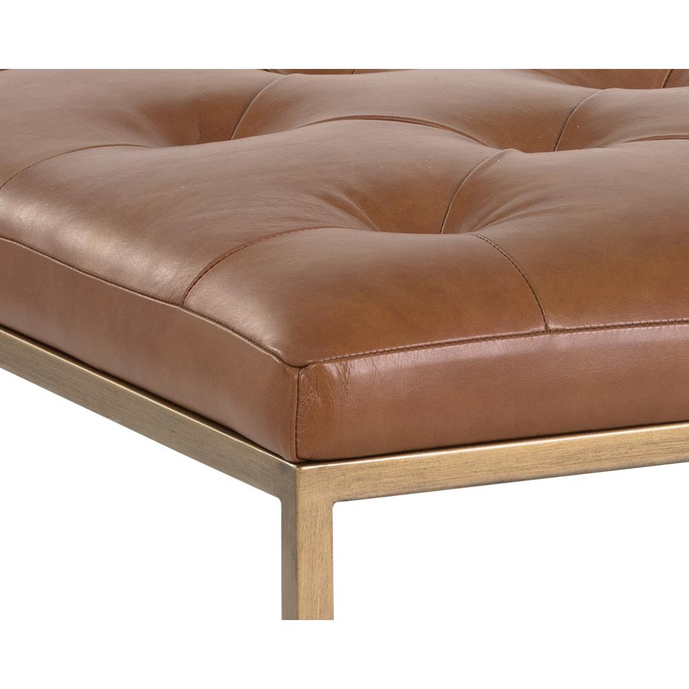 Endall Ottoman - Antique Brass - Vintage Camel Leather - Image 4