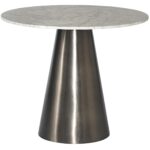 Damon Bistro Table - Gunmetal - 35.5" 104425 104425 DAMON BISTRO TABLE GUNMETAL WHITE MARBLE 1