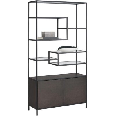 Stamos Bookcase - Black - Charcoal Grey