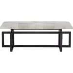 Pilar Bench - Grey 104803 104803 PILAR BENCH BLACK GREY COWHIDE 1