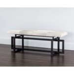 Pilar Bench - Grey 104803 104803 PILAR BENCH BLACK GREY COWHIDE 5