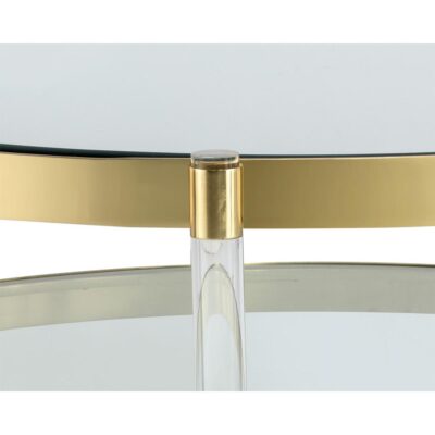 York Coffee Table - Brass 8 York Coffee Table - Brass 104809 104809 YORK COFFEE TABLE ANTIQUE BRASS LUCITE 6