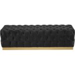 Babette Bench - Abbington Black 105110 105110 BABETTE BENCH BURNISHED BRASS BLACK 1