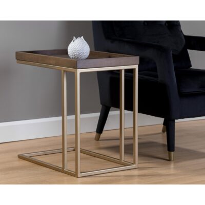 Arden C-Shaped End Table - Gold - Raw Umber 9 Arden C-Shaped End Table - Gold - Raw Umber 105235 105235 ARDEN C HAPED END TABLE GOLD RAW UMBER 5
