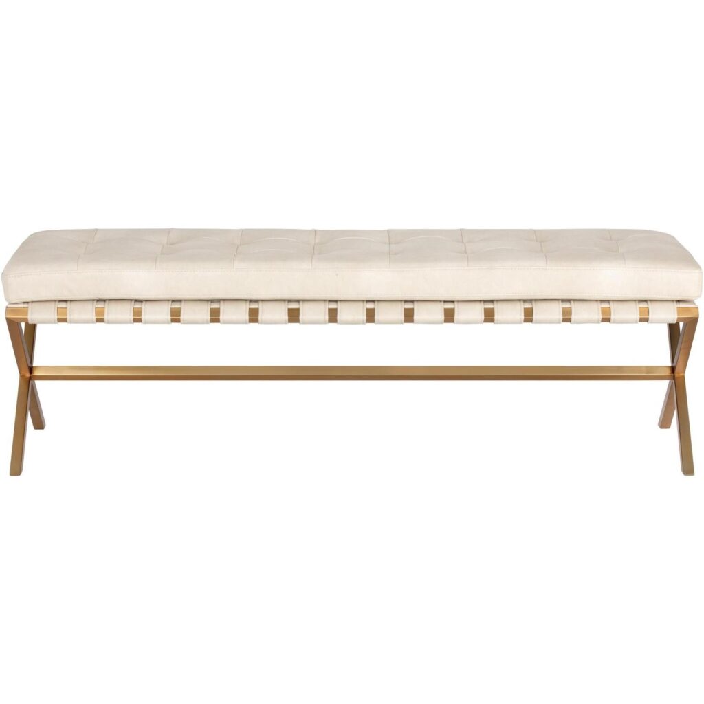 Kenji Bench - Small - Gold - Bravo Cream - Image 3