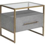 Venice Nightstand - Grey Shagreen 105442 105442 VENICE NIGHTSTAND 1