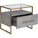 Venice Nightstand - Grey Shagreen 105442 105442 VENICE NIGHTSTAND 2