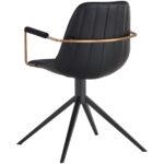 Cassius Swivel Dining Armchair - Abbington Black / Bravo Black 105614 105614 CASSIUS SWIVEL CHAIR ABBINGTON BLACK BRAVO BLACK 3