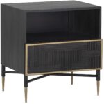 Markwood Nightstand - Brass - Dark Brown 105798 105798 MARKWOOD NIGHTSTAND 1