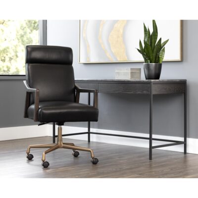 Collin Office Chair - Brown - Cortina Black Leather 26 Collin Office Chair - Brown - Cortina Black Leather 106090 106090 10