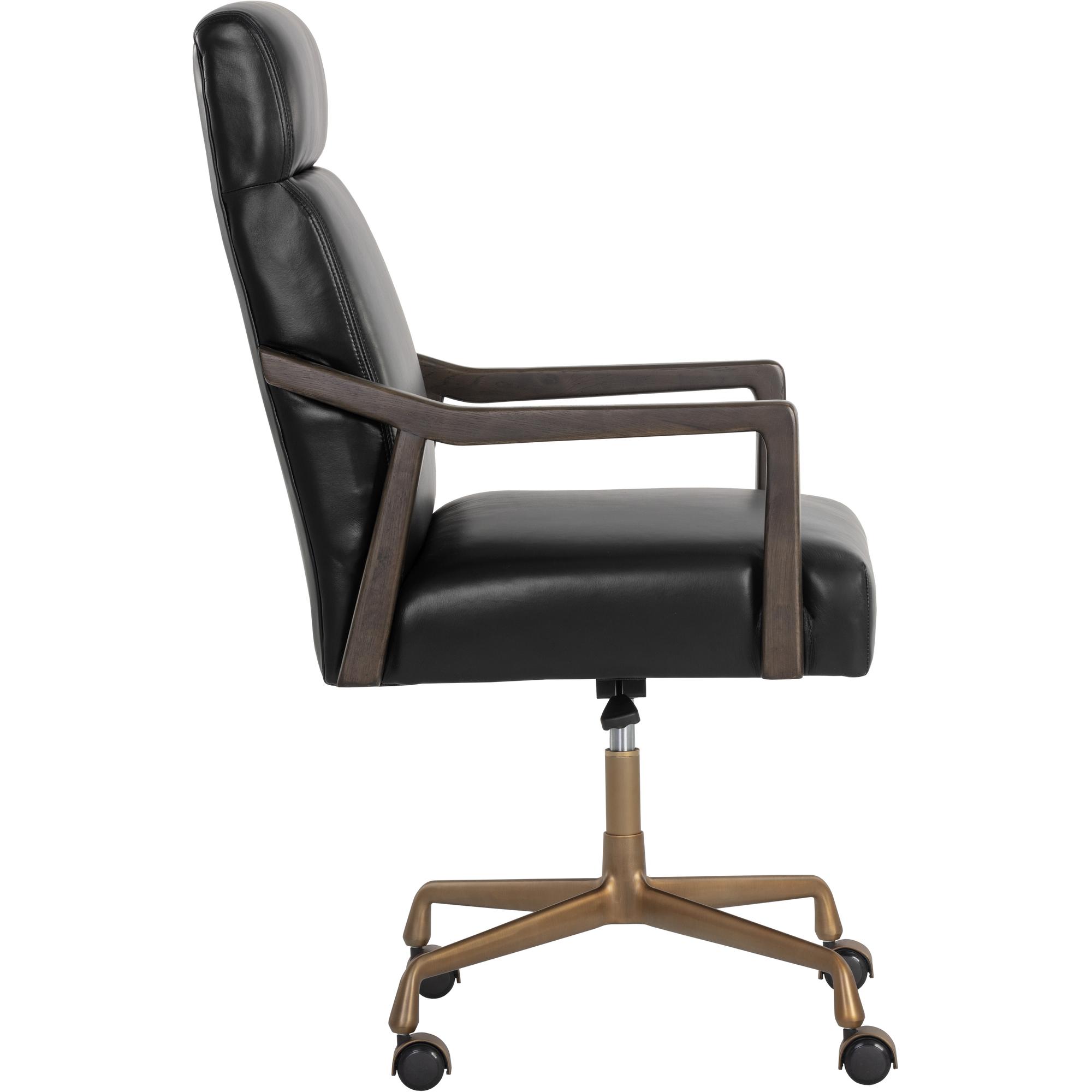Collin Office Chair - Brown - Cortina Black Leather 5 Collin Office Chair - Brown - Cortina Black Leather - Image 5