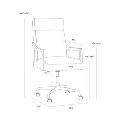 Collin Office Chair - Brown - Shalimar Tobacco Leather 33 Collin Office Chair - Brown - Shalimar Tobacco Leather 106091 106091 17