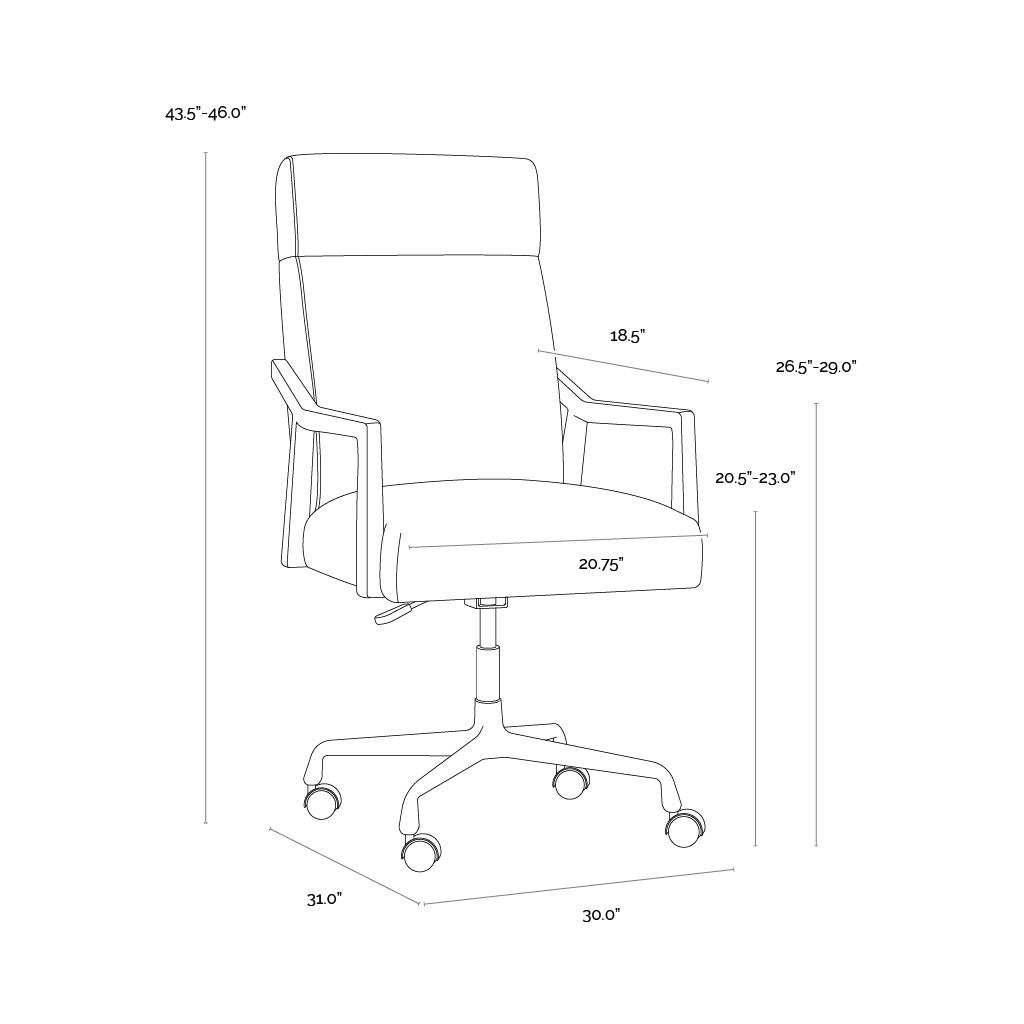 Collin Office Chair - Brown - Shalimar Tobacco Leather 17 Collin Office Chair - Brown - Shalimar Tobacco Leather - Image 17