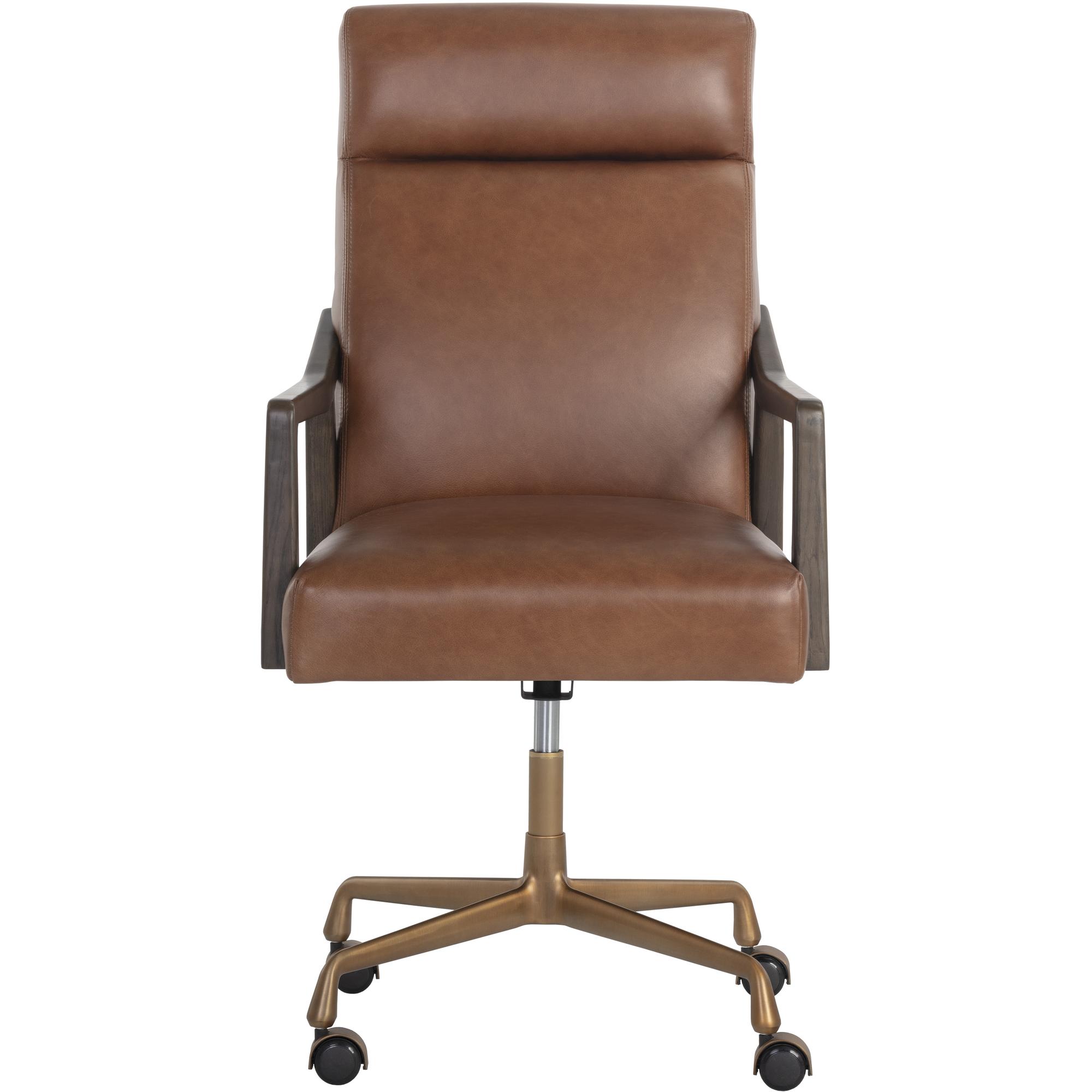 Collin Office Chair - Brown - Shalimar Tobacco Leather 3 Collin Office Chair - Brown - Shalimar Tobacco Leather - Image 3