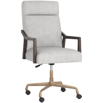 Chair Source 106092 COLLIN OFFICE CHAIR SALOON LIGHT GREY LEATHER