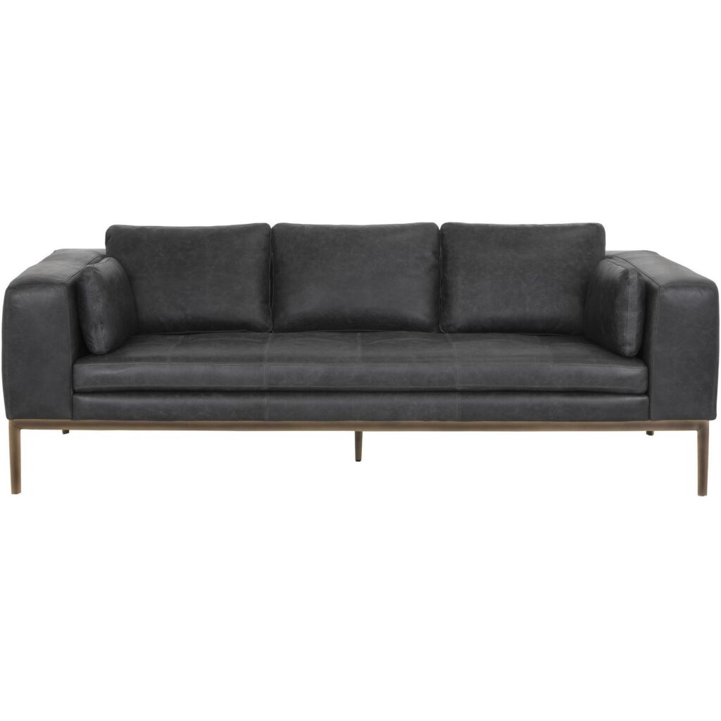 Burr Sofa - Serbia Black Leather - Image 2