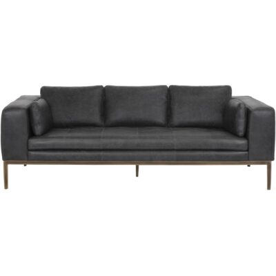 Burr Sofa - Serbia Black Leather 106140 106140 BURR SOFA SERBIA BLACK LEATHER 1