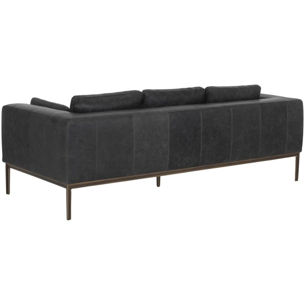 Burr Sofa - Serbia Black Leather - Image 3