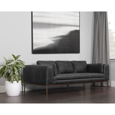 Burr Sofa - Serbia Black Leather 106140 106140 BURR SOFA SERBIA BLACK LEATHER 5