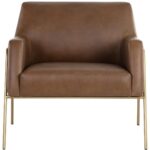 Cybil Lounge Chair - Vintage Caramel Leather 106457 106457 CYBIL LOUNGE CHAIR VINTAGE CARAMEL LEATHER 1
