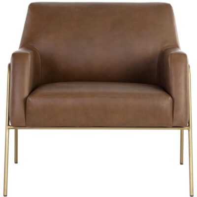 Cybil Lounge Chair - Vintage Caramel Leather 106457 106457 CYBIL LOUNGE CHAIR VINTAGE CARAMEL LEATHER 1