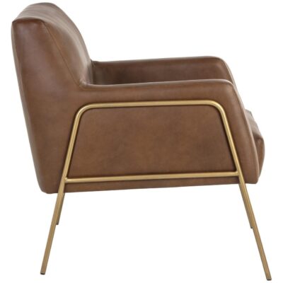 Cybil Lounge Chair - Vintage Caramel Leather 106457 106457 CYBIL LOUNGE CHAIR VINTAGE CARAMEL LEATHER 2