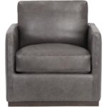 Portman Swivel Lounge Chair - Marseille Concrete Leather 106484 106484 PORTMAN SWIVEL LOUNGE CHAIR MARSEILLE CONCRETE LEATHER 1