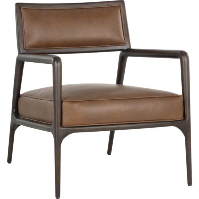 Damien Lounge Chair - Vintage Caramel Leather