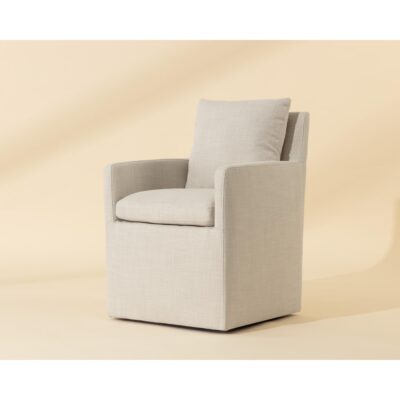 Glenrose Wheeled Dining Armchair - Effie Linen 18 Glenrose Wheeled Dining Armchair - Effie Linen 106570V 106570V GLENROSE WHEELED DINING ARMCHAIR EFFIE LINEN