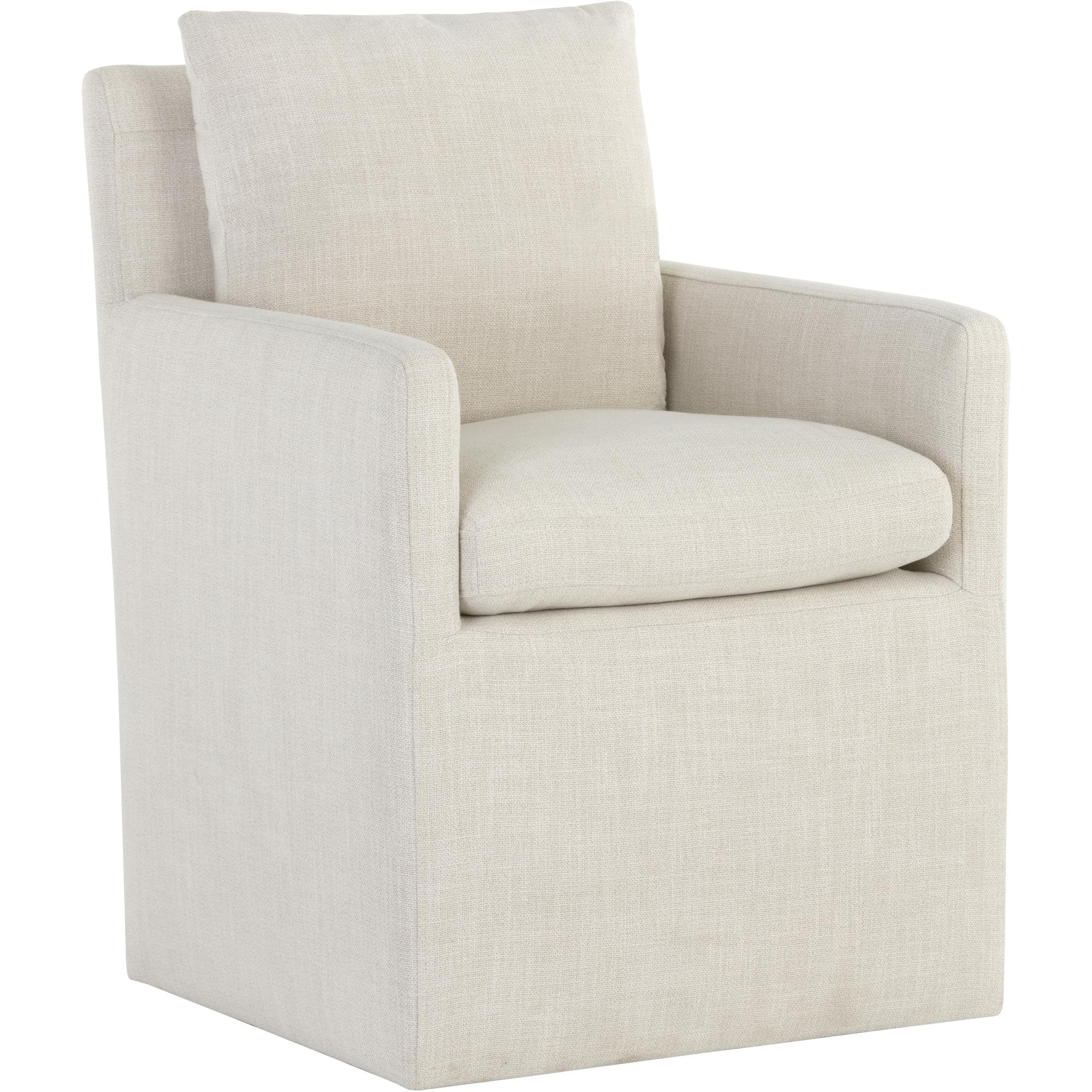 Glenrose Wheeled Dining Armchair - Effie Linen 1 Glenrose Wheeled Dining Armchair - Effie Linen